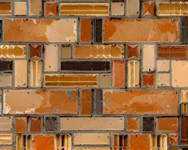 Revestimiento rústico colonial con tonos terrosos en una pared de ladrillo y luz cálida